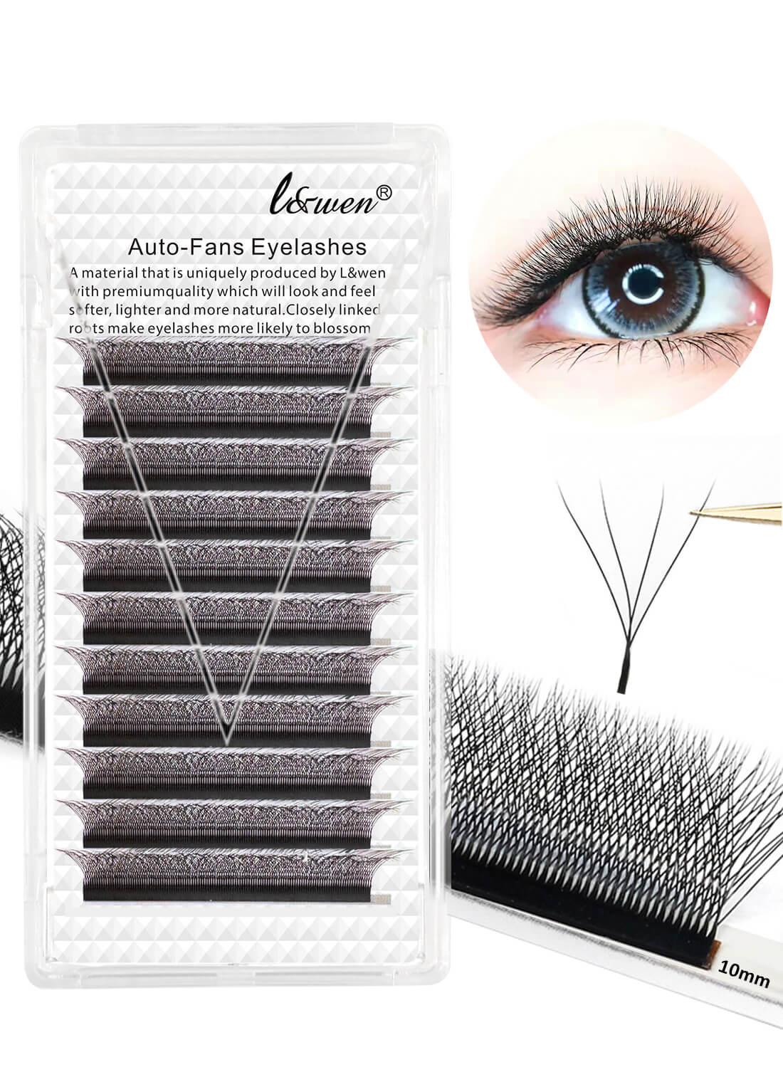 L&wen Auto Fans Fake False Eyelashes for Extension Grafting