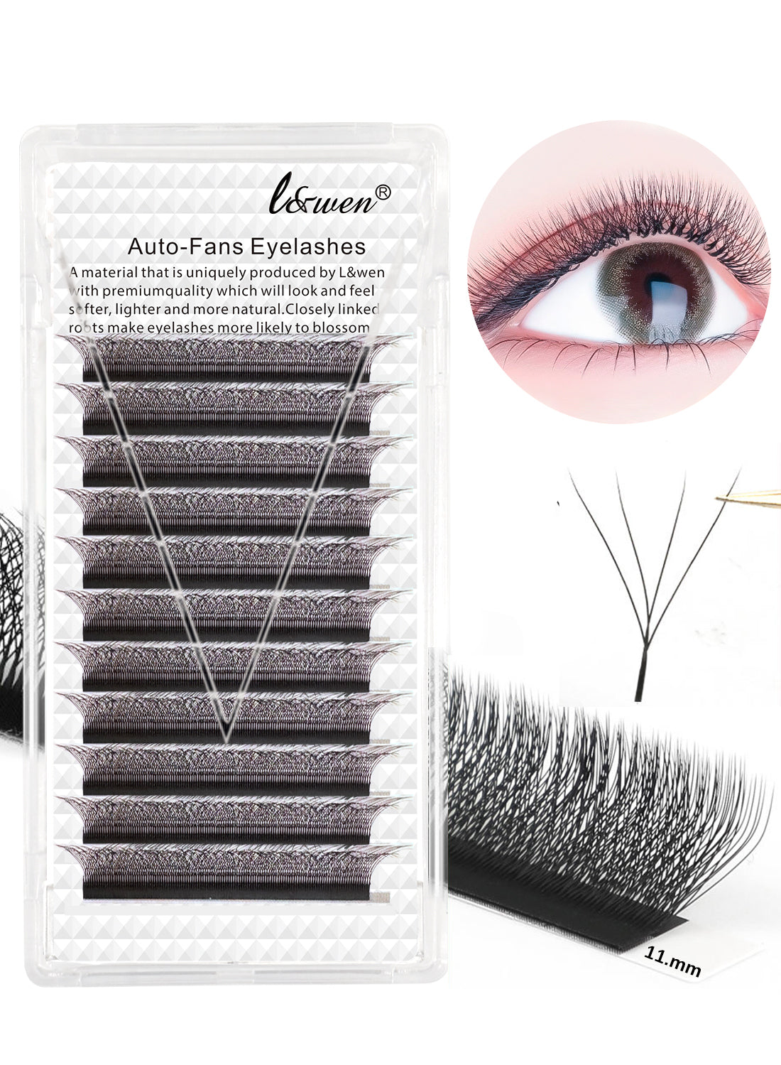 L&wen Auto Fans Fake False Eyelashes for Extension Grafting