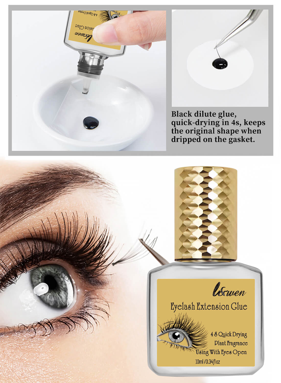 L&wen Eyelash Extension Glue Can Open Eyes 10ML