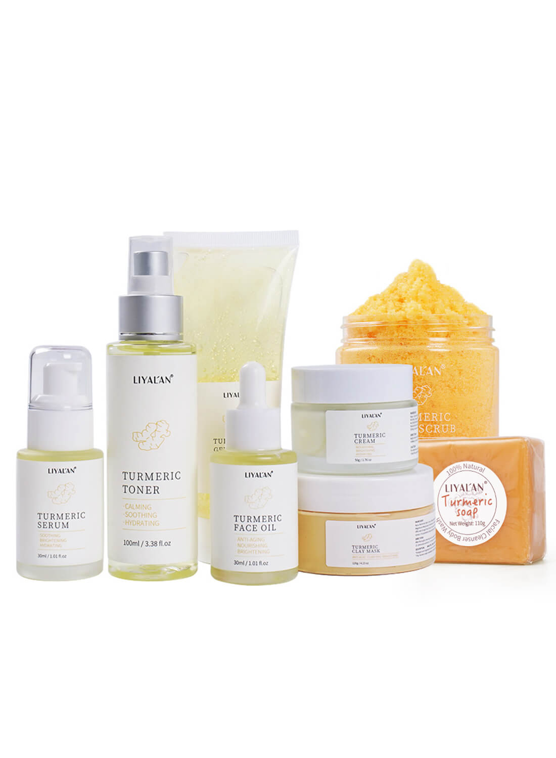 Liyalan 8Pcs Turmeric Skin Care Set