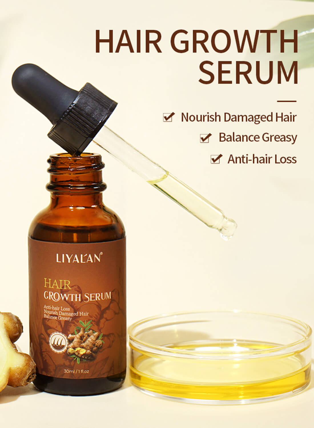 Liyalan Hair Growth Serum with Ginger Extract 30ml