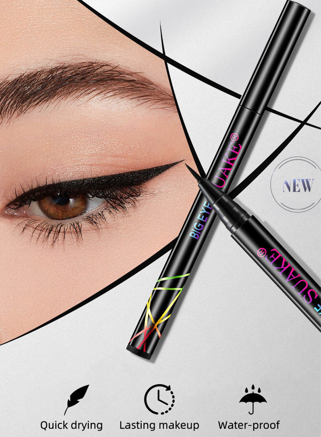 SUAKE Liquid Eyeliner with Precise Ultra Fine Felt Tip