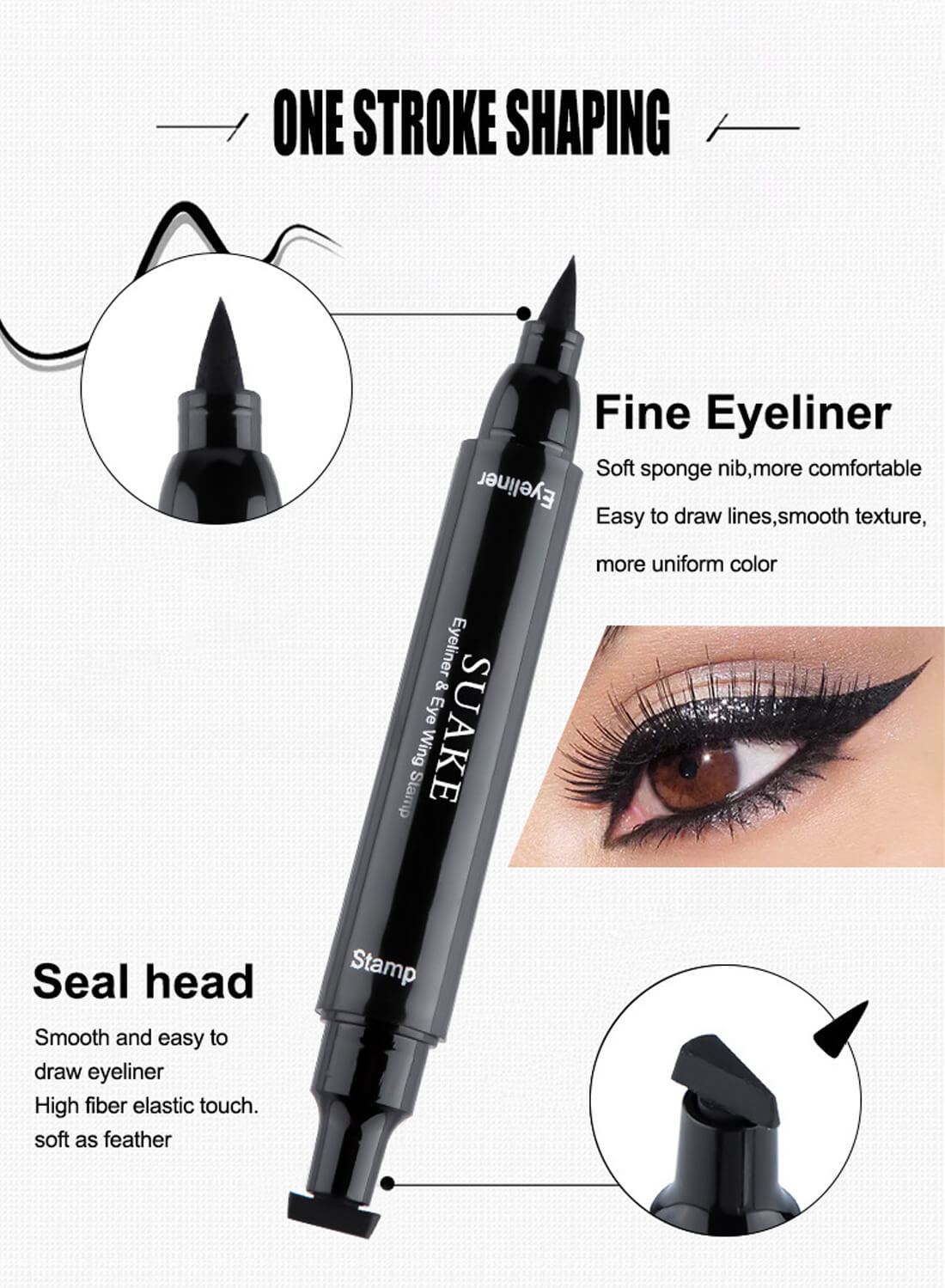 SUAKE Liquid Eyeliner Stamp Pencil for Women