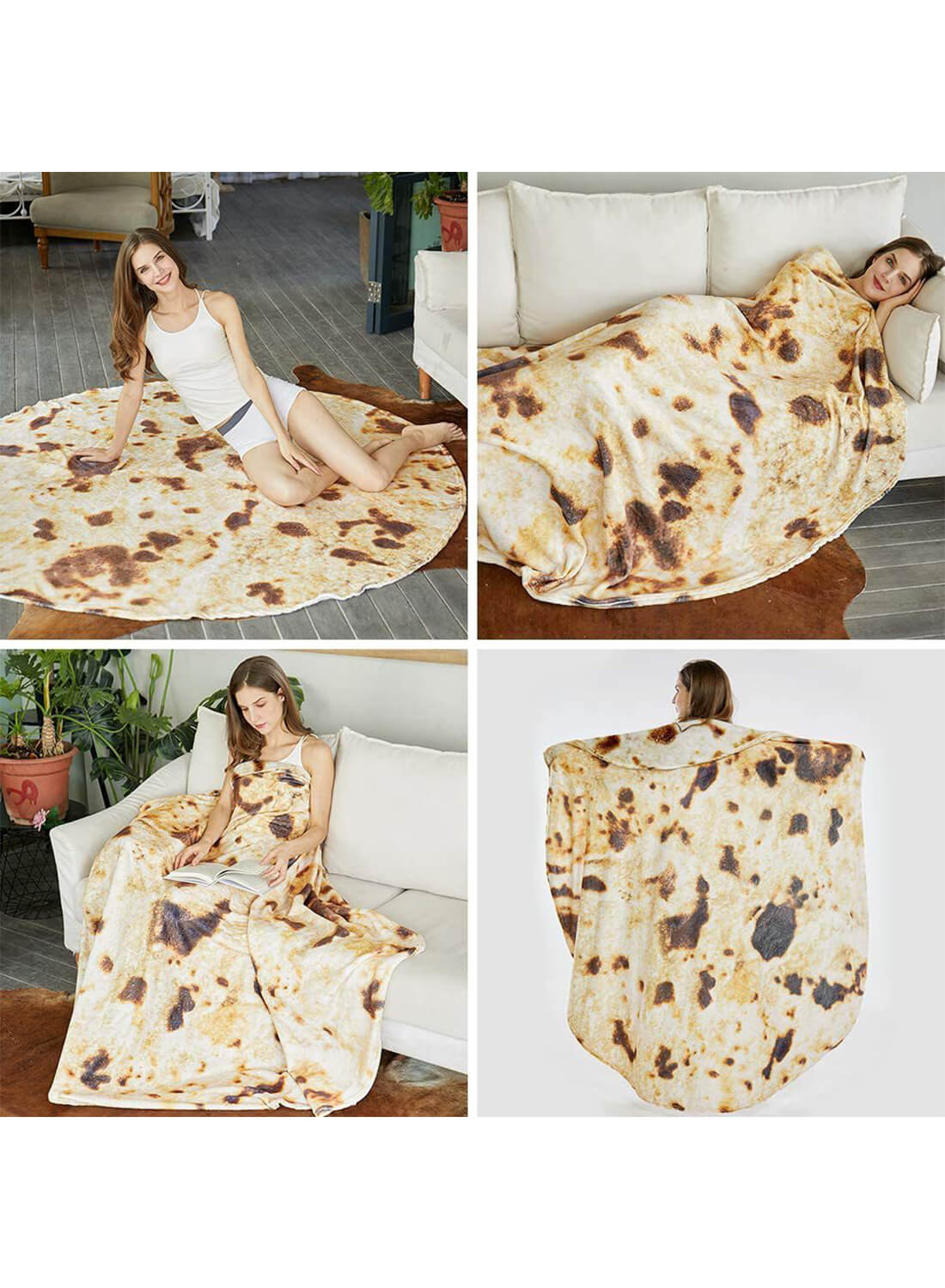 Burritos Tortilla Throw Blanket