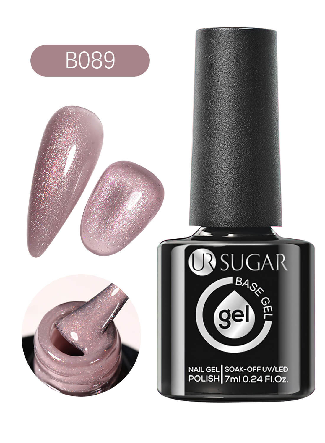 Rubber Base Gel, Shiny Glossy Nail Gel Polish 7ML