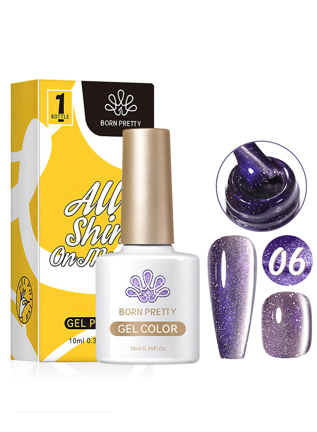 Glitter Shiny Magic Holographic Cat Eye Gel Nail Polish 10ml