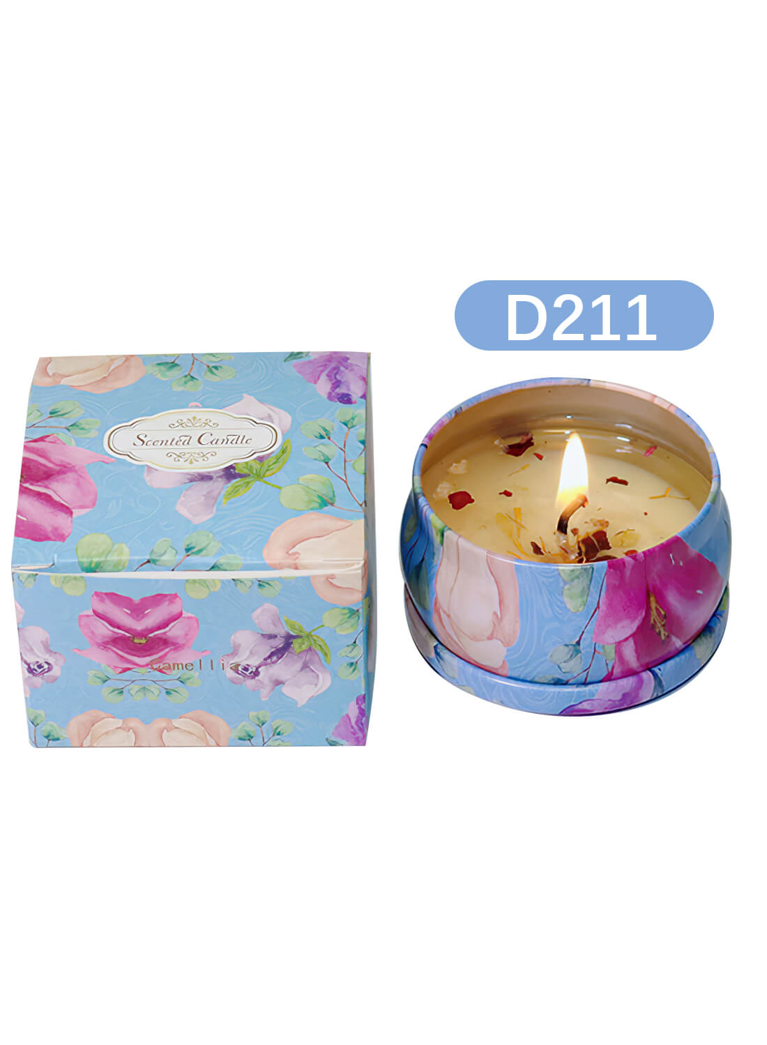 Scented Candles with Dry Flowers for Home SPA Bathing Yoga Travel Gift