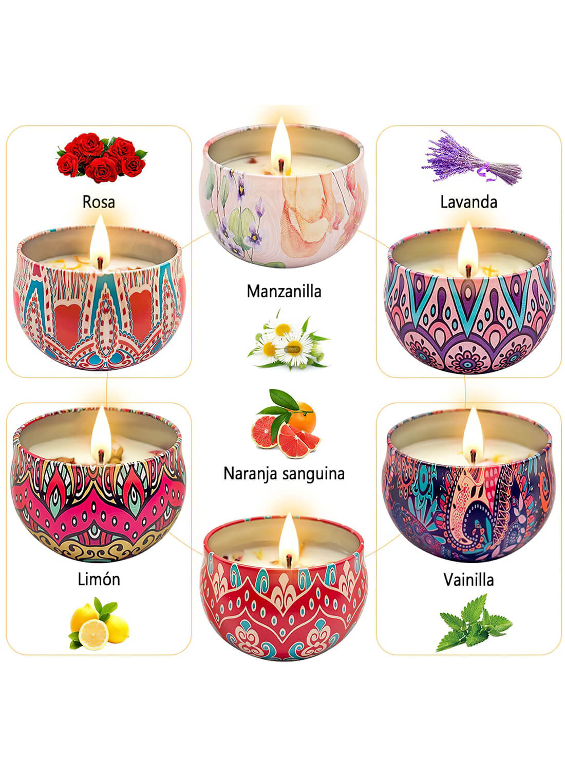 Scented Candles Gift Set for Women, 48 Hours Lasting Burn