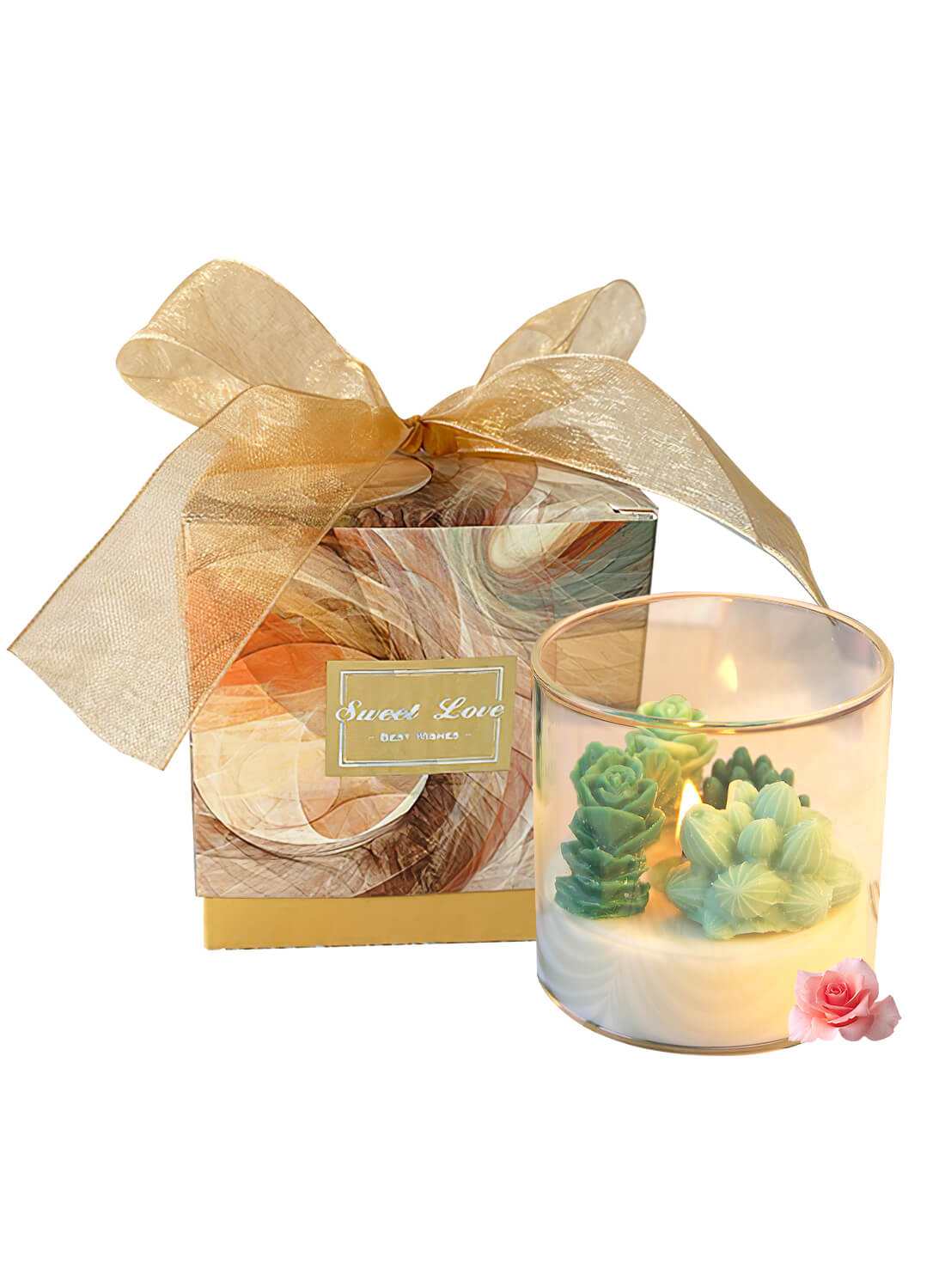 Succulent Scented Candles for Spa Home Party Decors Wedding and Warm Gifts