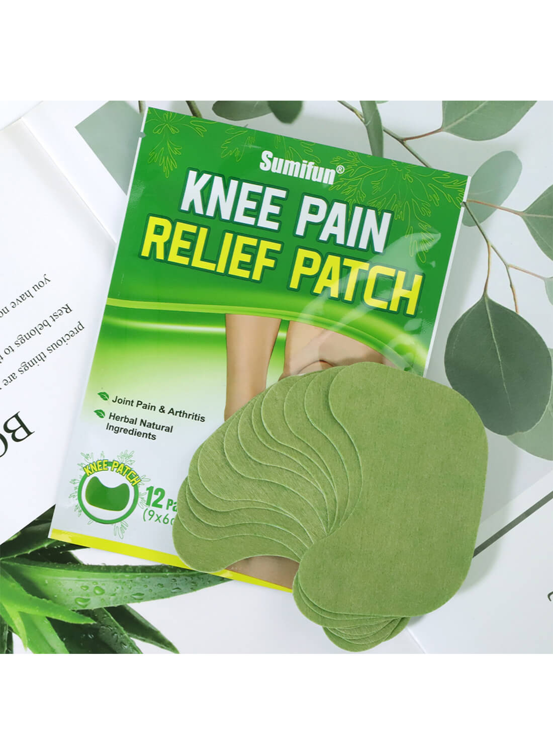 Knee Pain Relief Patch for Knee Back Neck Shoulder (12Pcs)