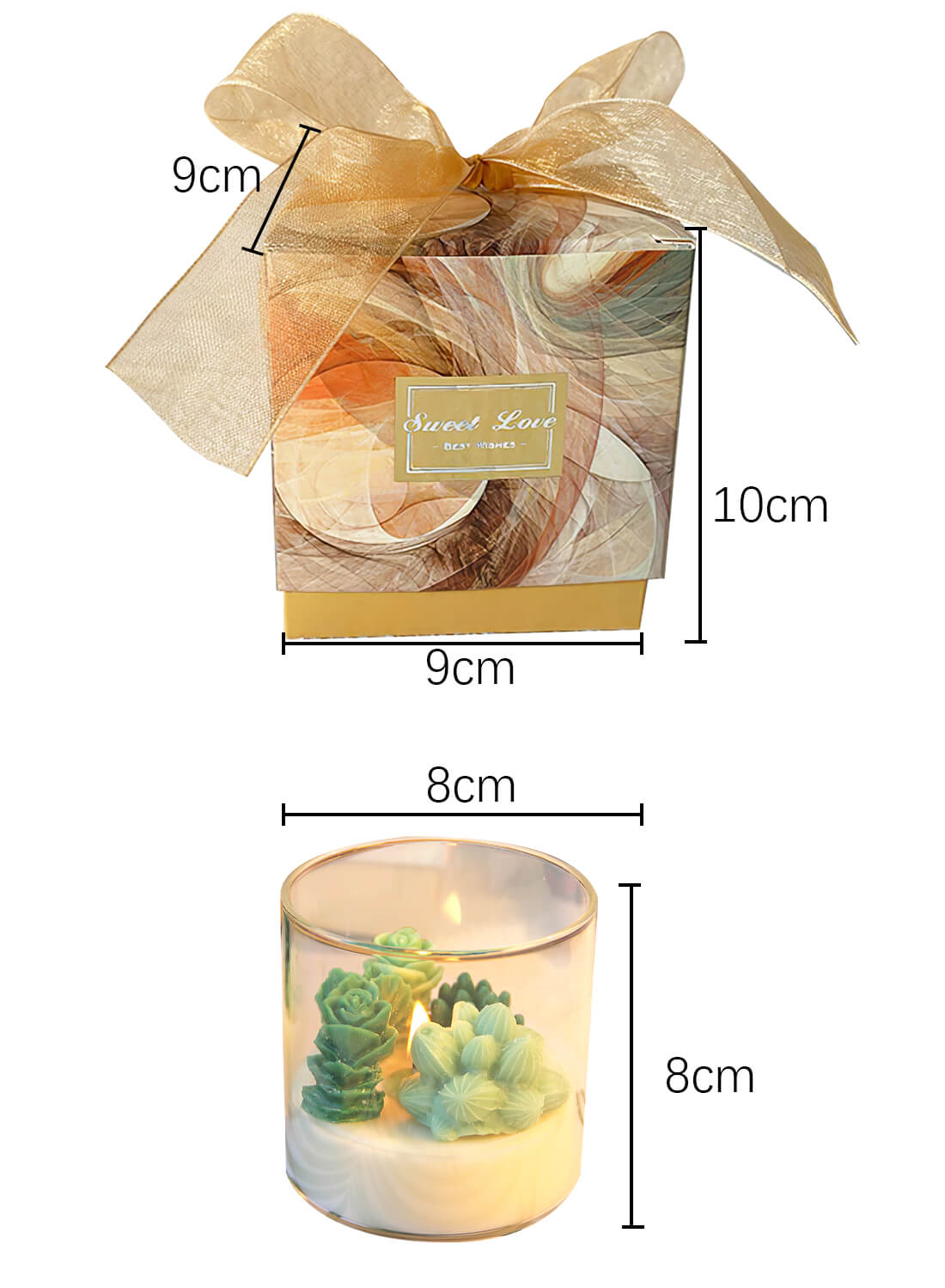 Succulent Scented Candles for Spa Home Party Decors Wedding and Warm Gifts