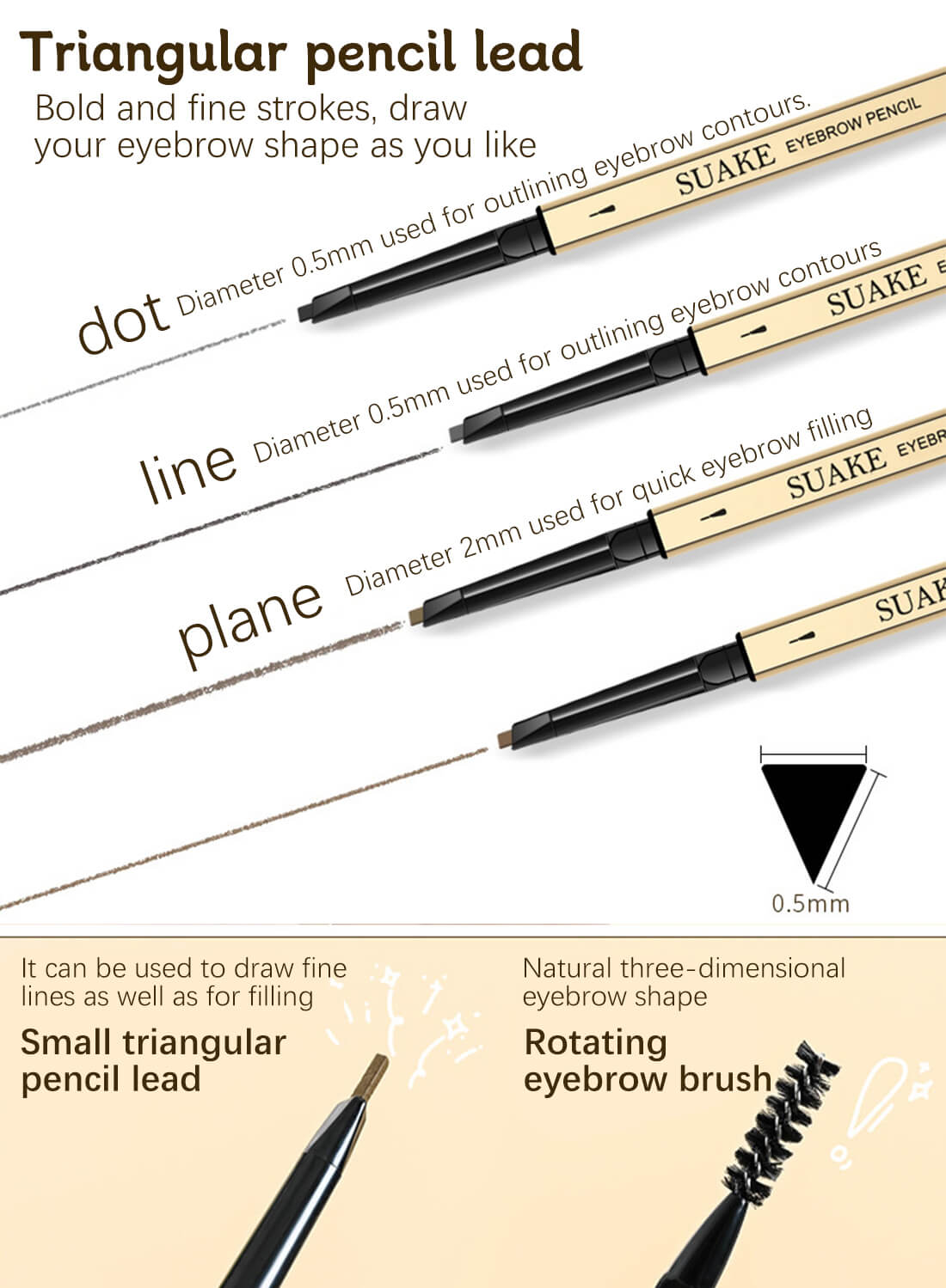 SUAKE Double Fine Eyebrow Pencil Precise