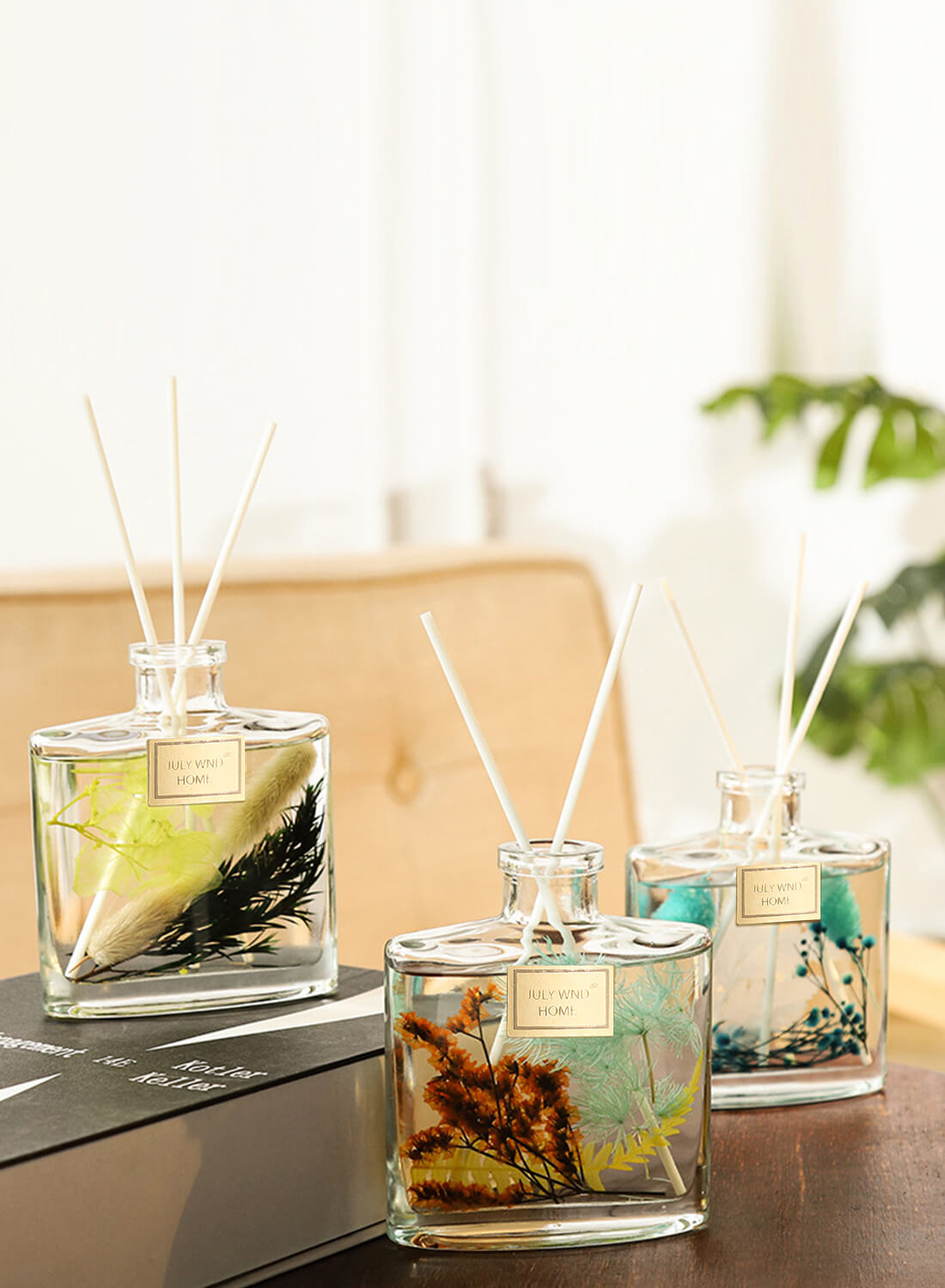 JULY WND Flower Reed Diffuser with Incense Diffuser Sticks 120ml