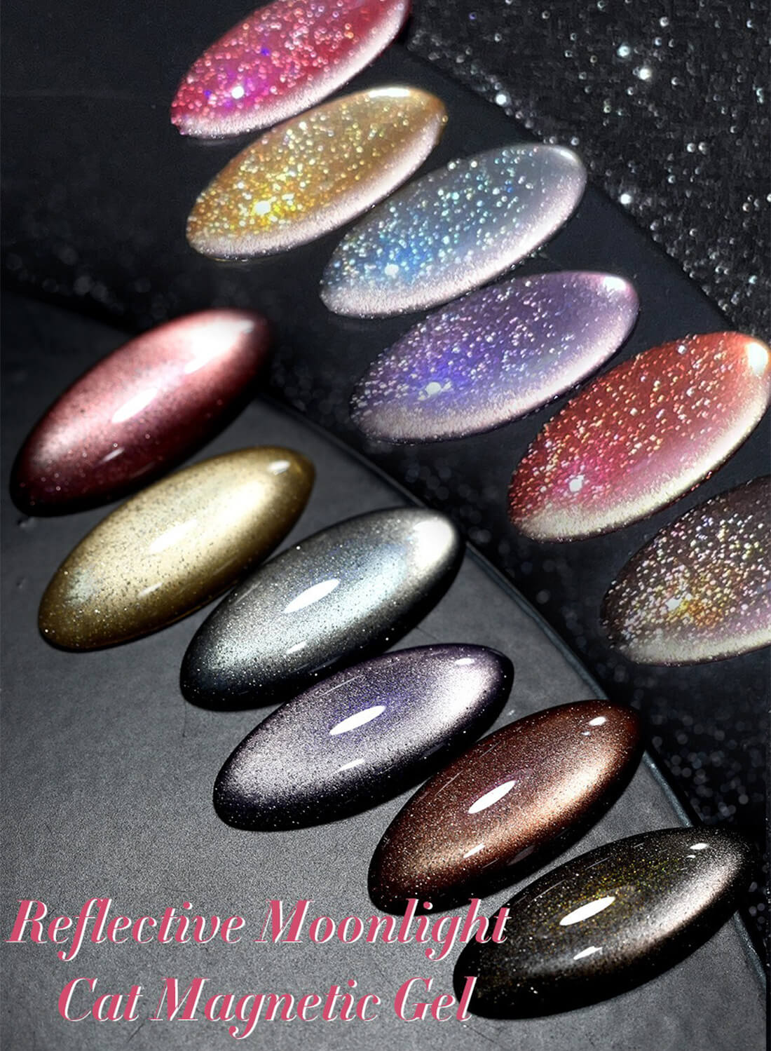 Glitter Shiny Magic Holographic Cat Eye Gel Nail Polish 10ml