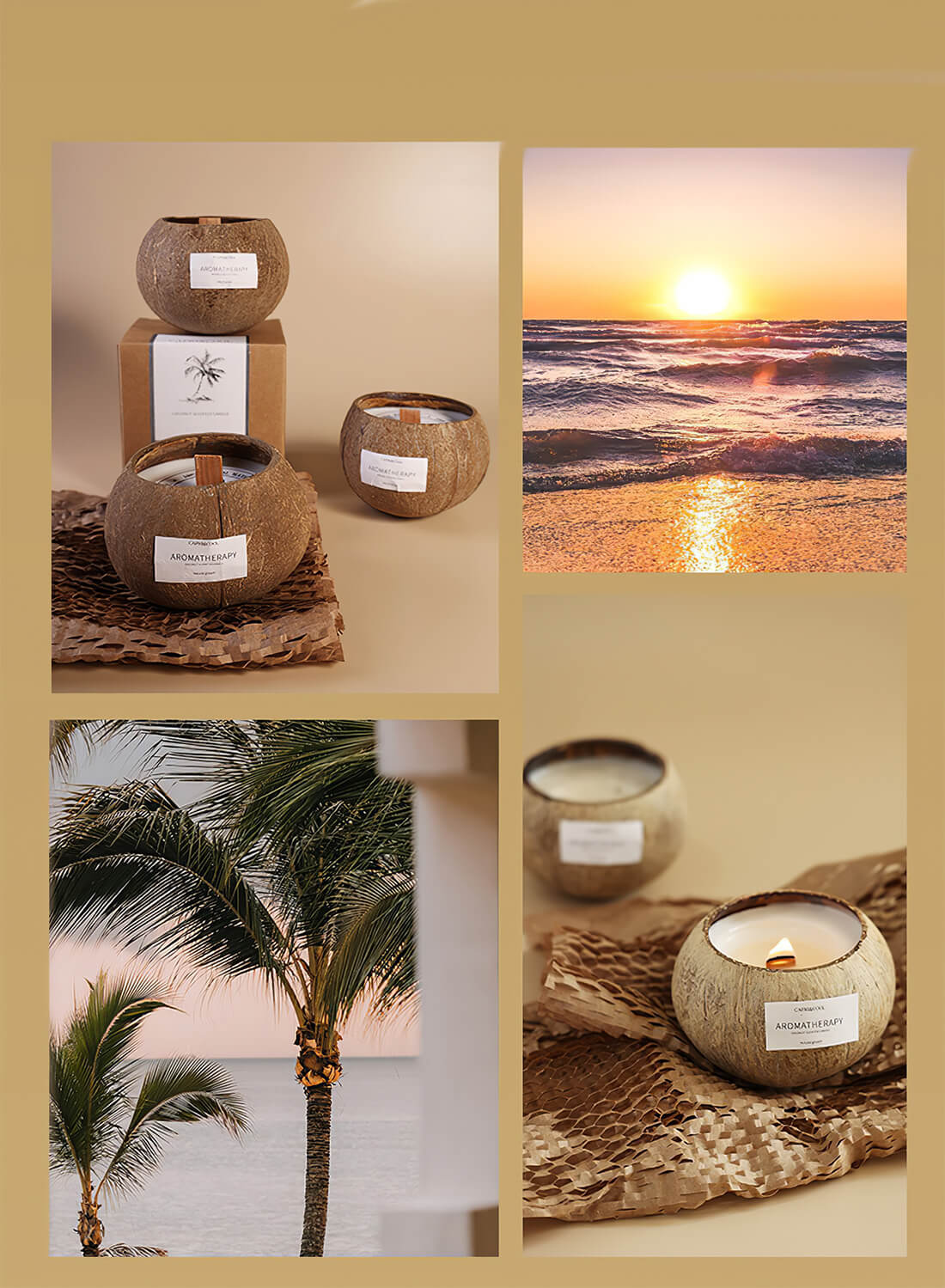 Scented Soy Coconut Shell Candles 200g