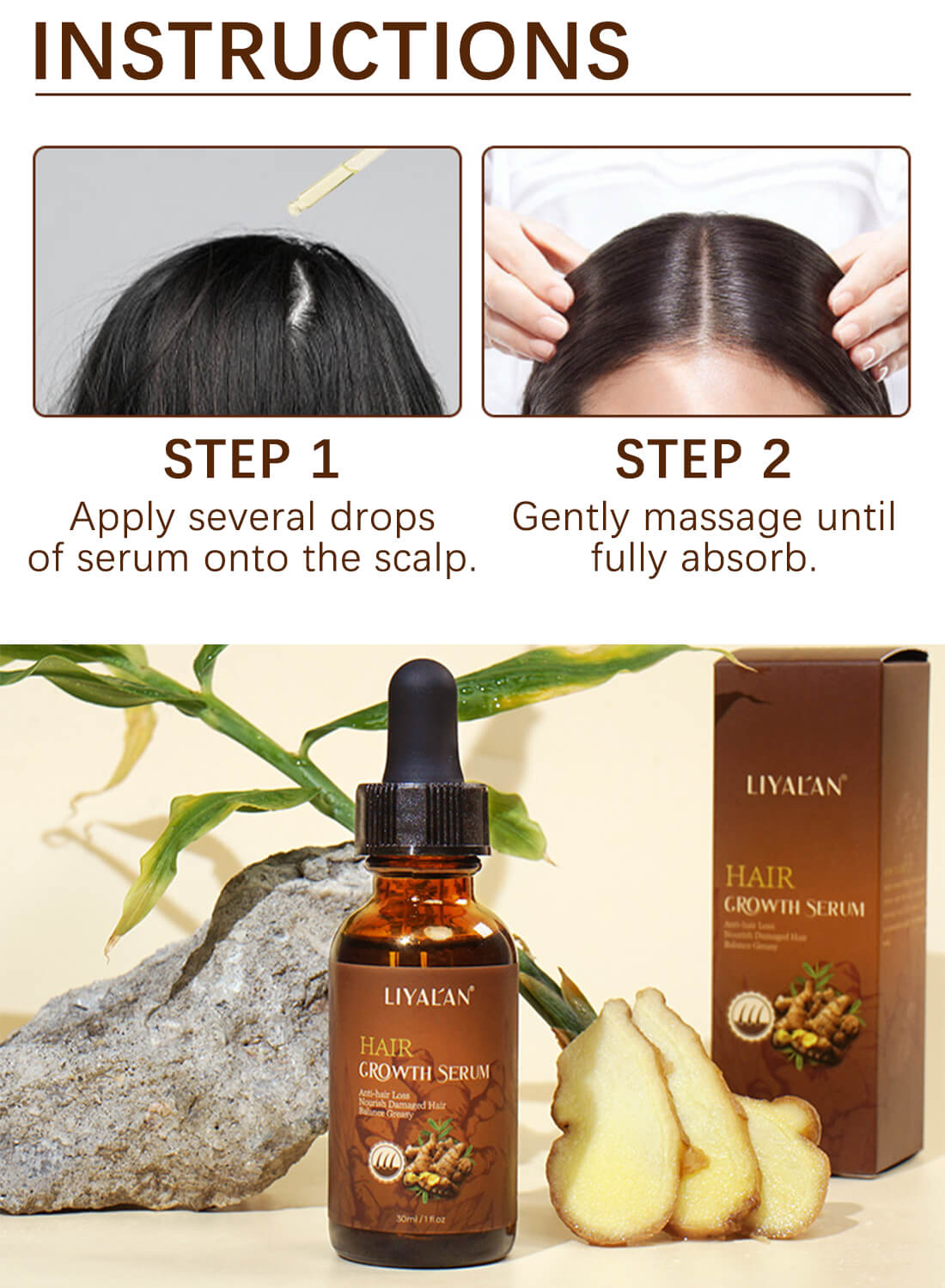 Liyalan Hair Growth Serum with Ginger Extract 30ml