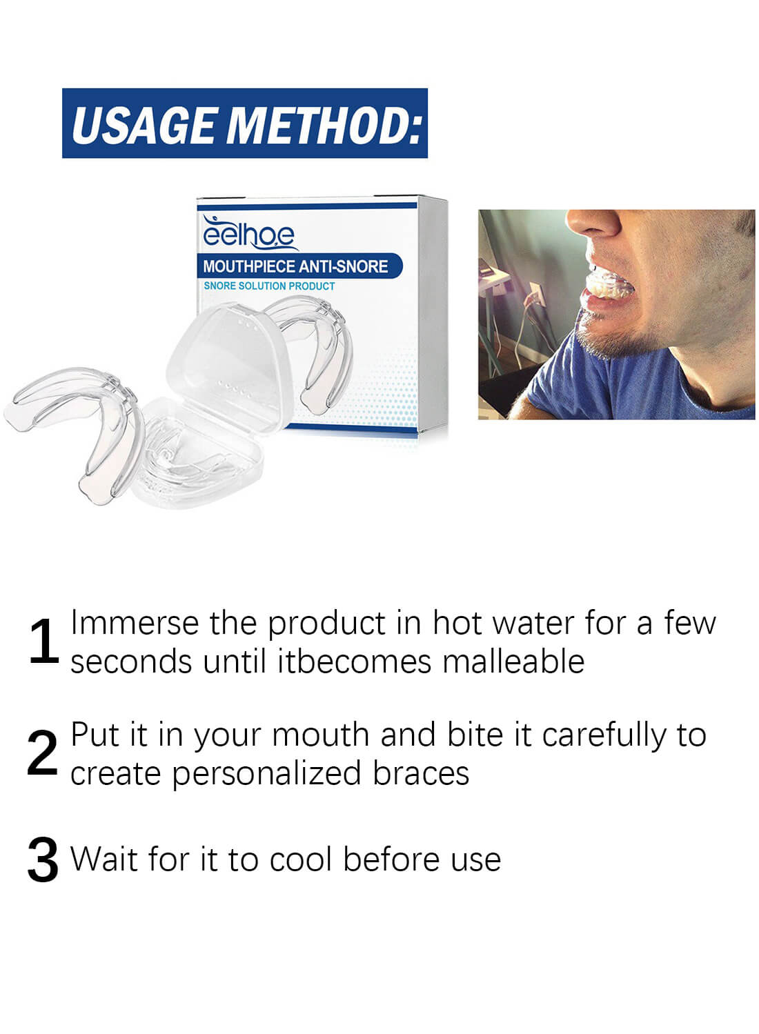 Anti-Snoring Device, Adjustable Anti-Snoring Mouth Guard for Unisex