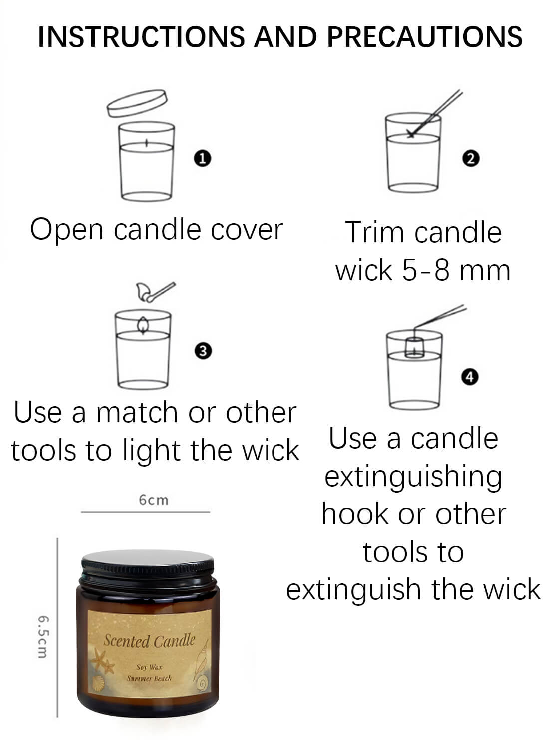 Scented Candles, 12 Hours of Burn Time 100g